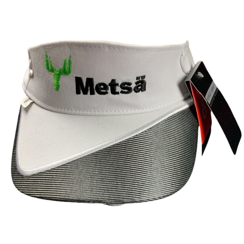 Metsä Fersten Worldwide Golf Visor Hat White Gray Moisture Wicking NWT OSFM